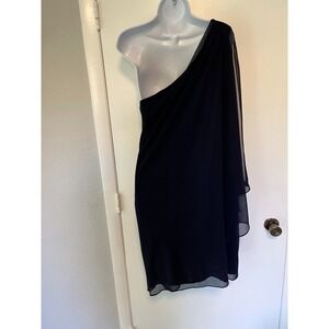 Lauren Ralph Dress Woman's Size 12 Cocktail Chiffon Navy Formal Wedding Party